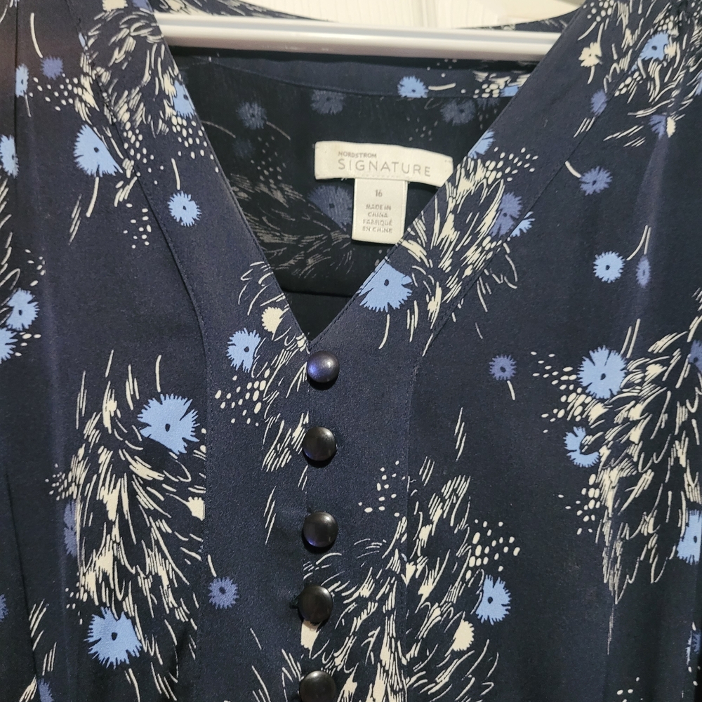 Nordstrom Signature Navy and Blue Floral Maxi Dress